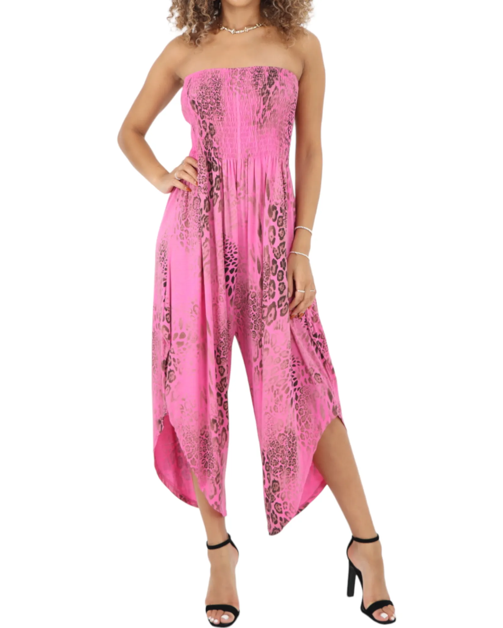 Bandeau Animal Print Jumpsuits