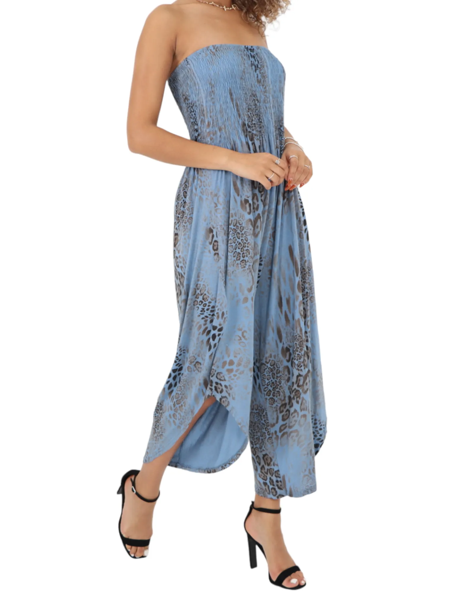 Bandeau Animal Print Jumpsuits