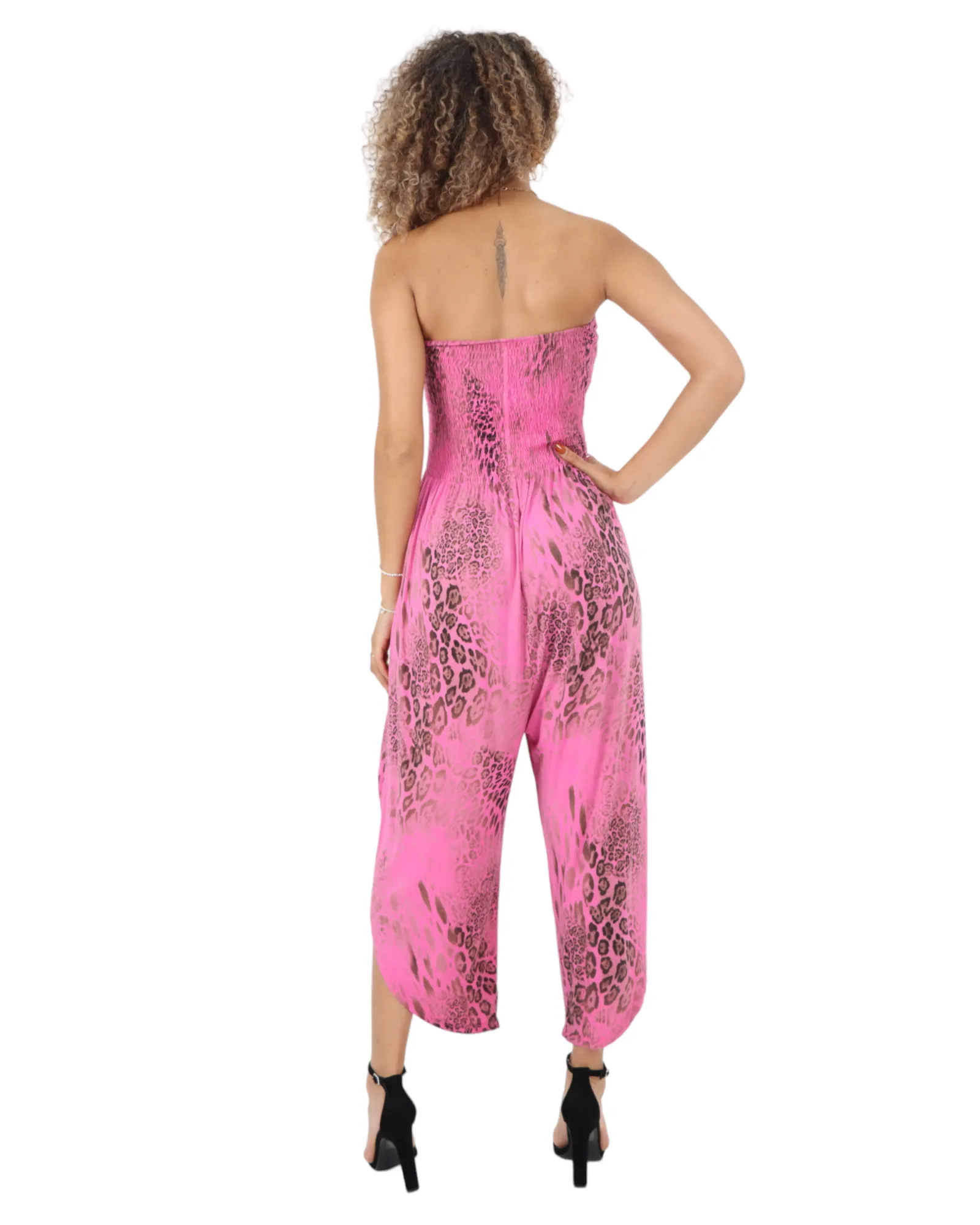Bandeau Animal Print Jumpsuits