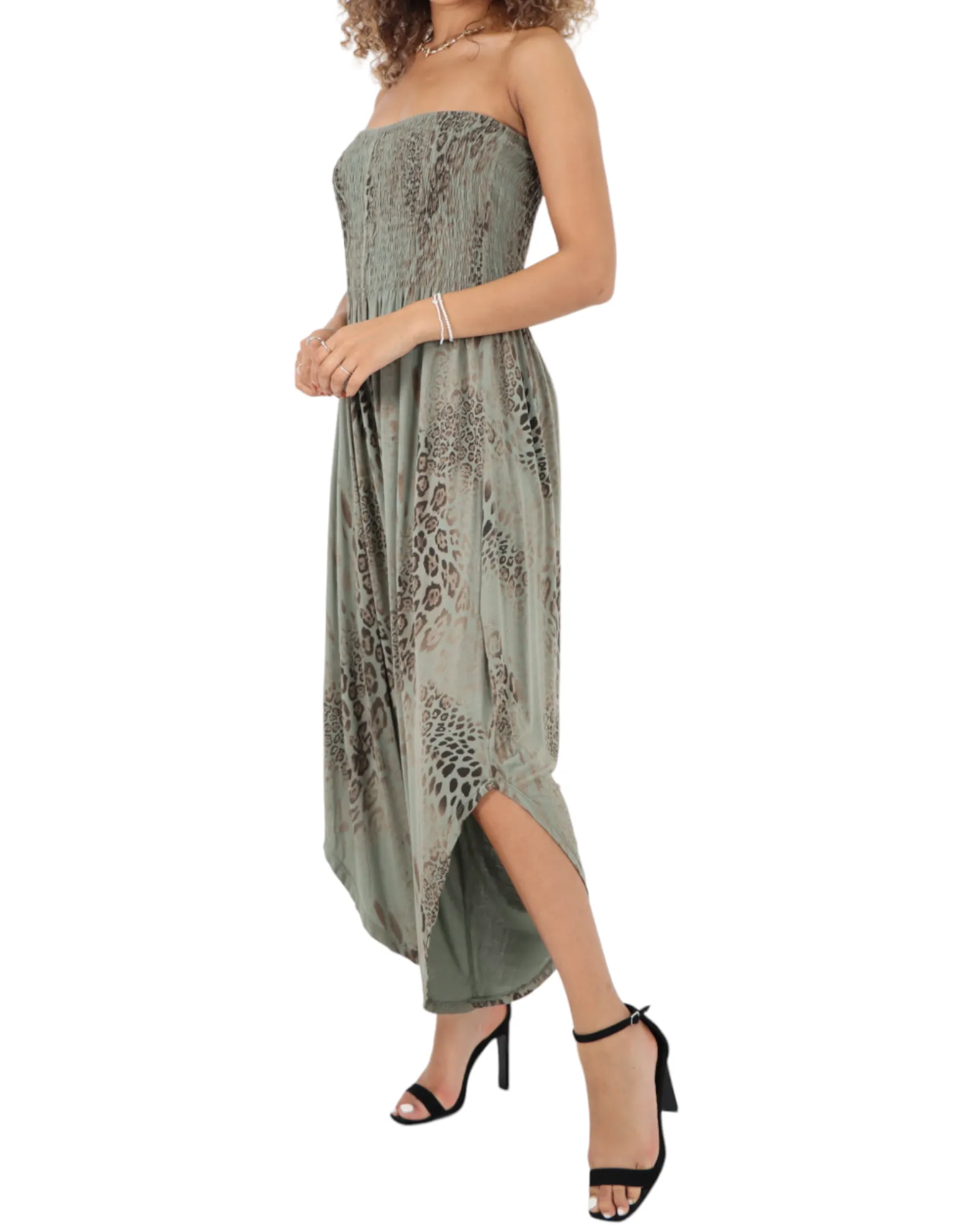 Bandeau Animal Print Jumpsuits