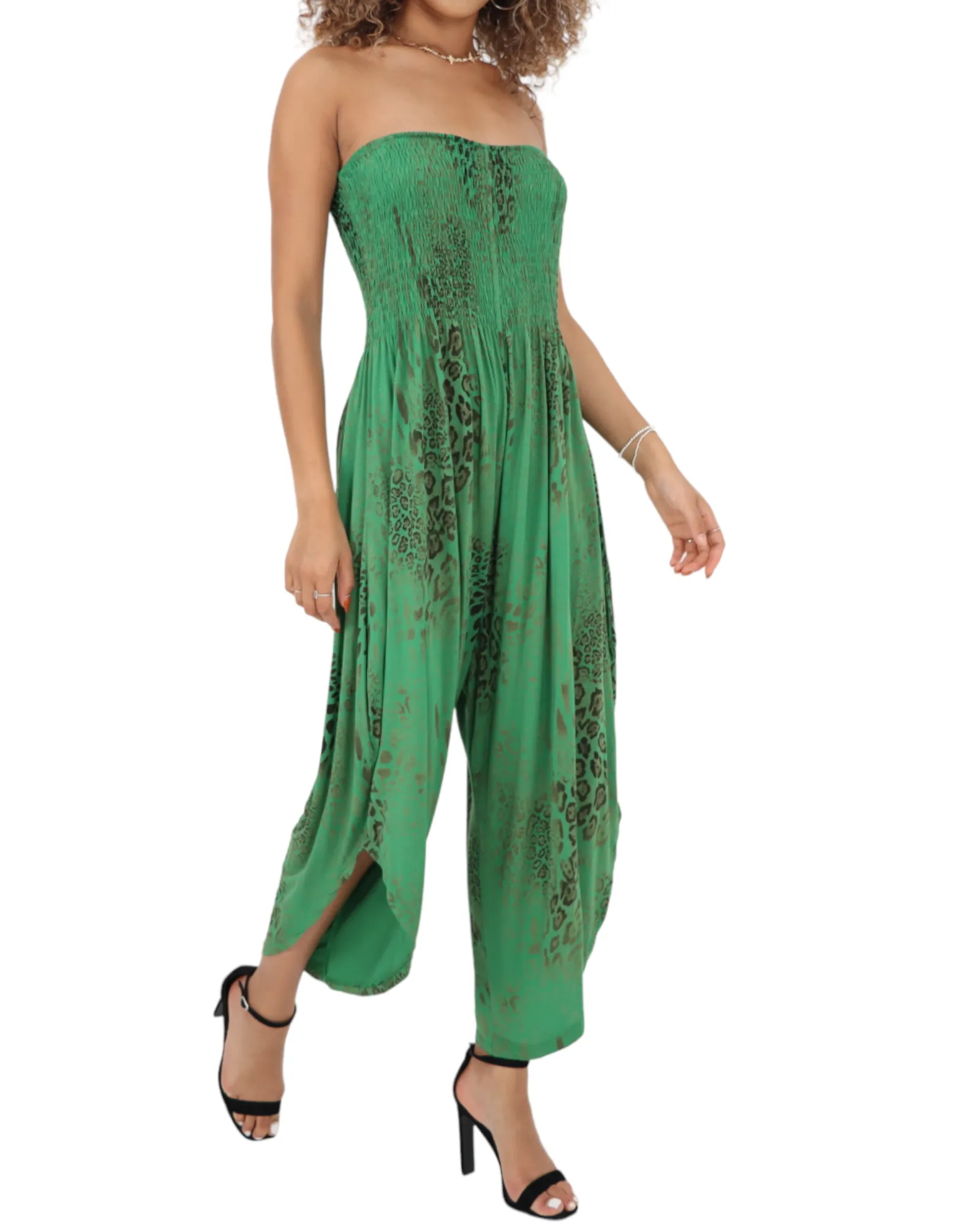 Bandeau Animal Print Jumpsuits