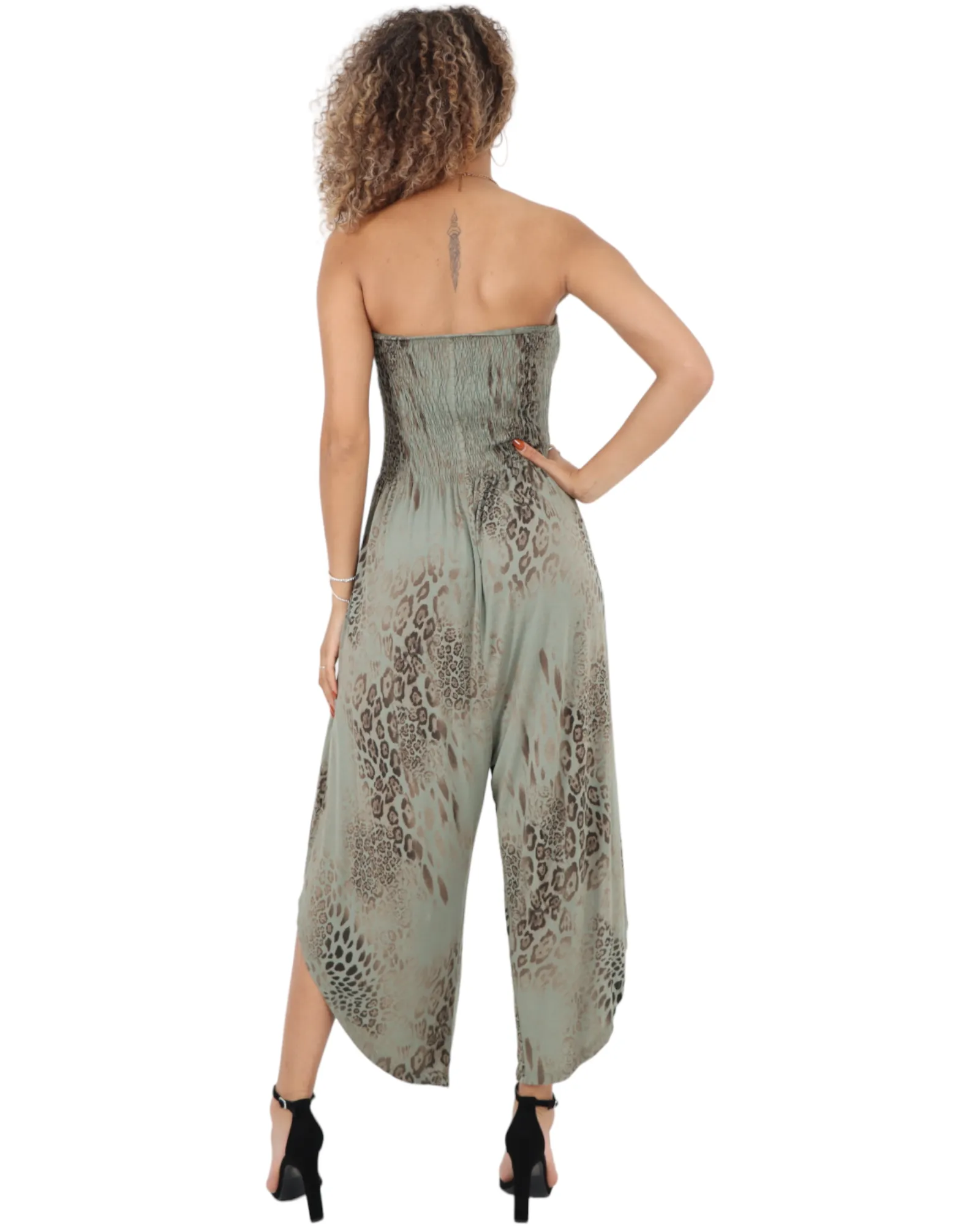 Bandeau Animal Print Jumpsuits