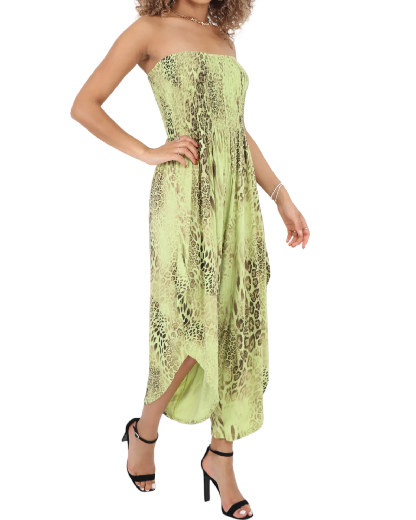Bandeau Animal Print Jumpsuits