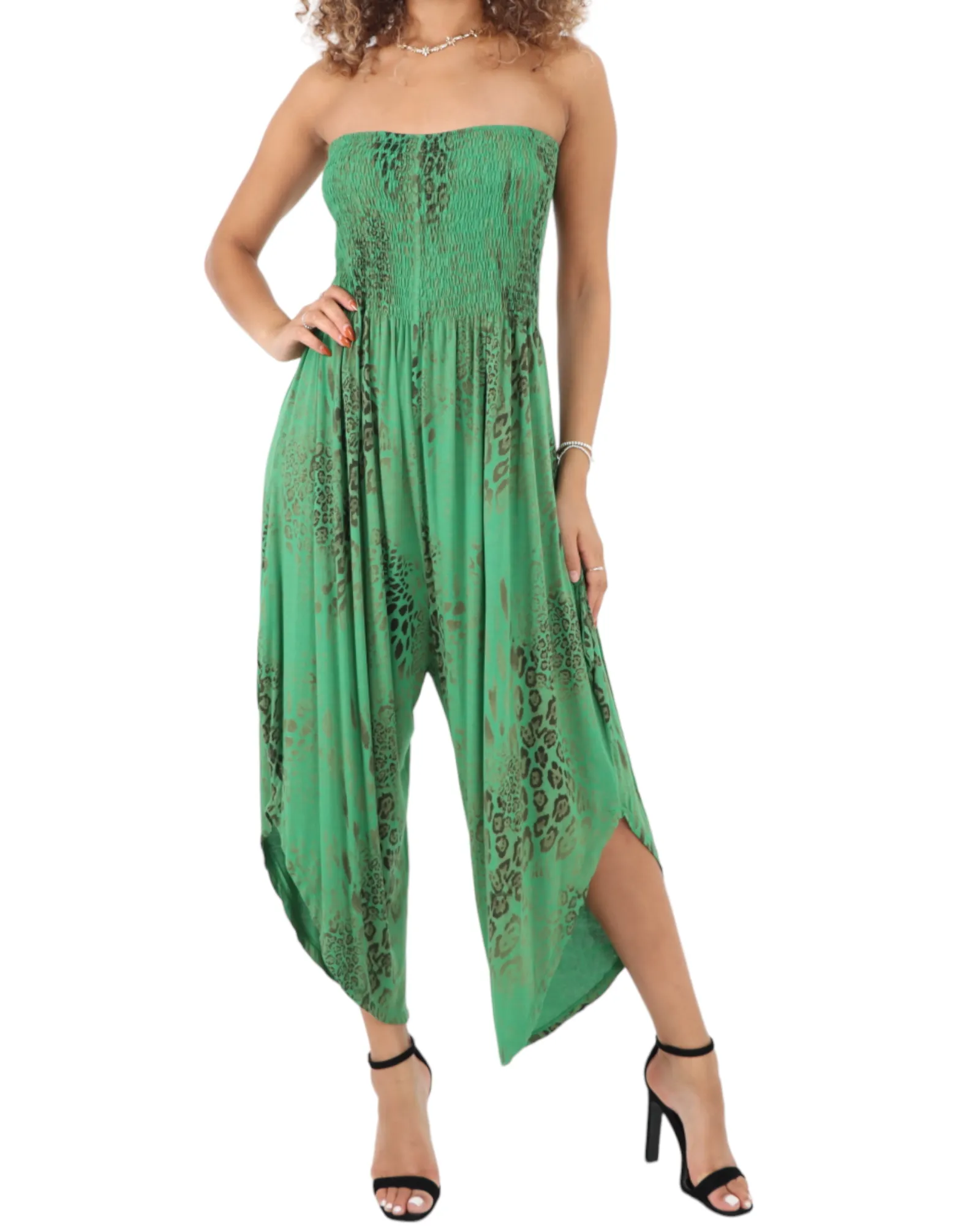 Bandeau Animal Print Jumpsuits