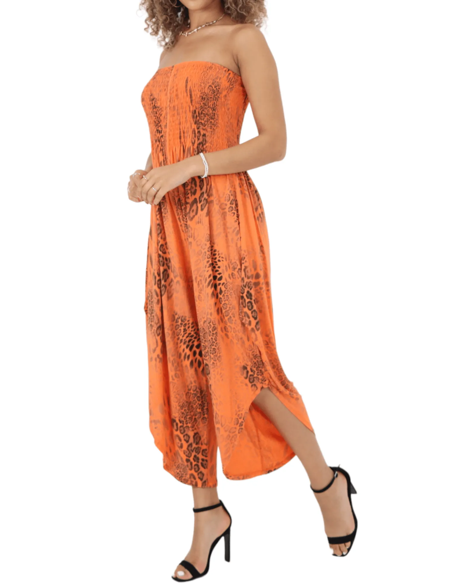 Bandeau Animal Print Jumpsuits