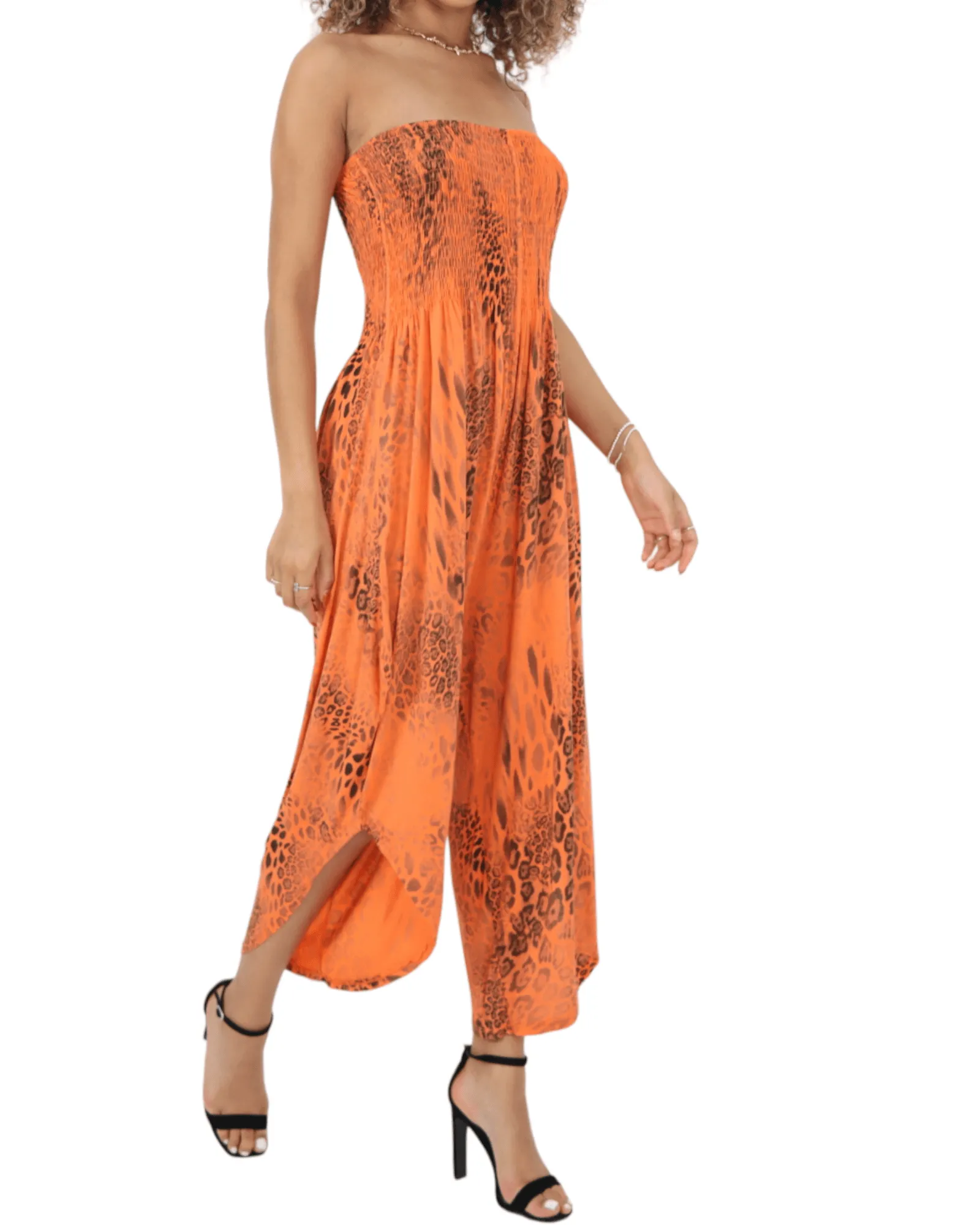 Bandeau Animal Print Jumpsuits