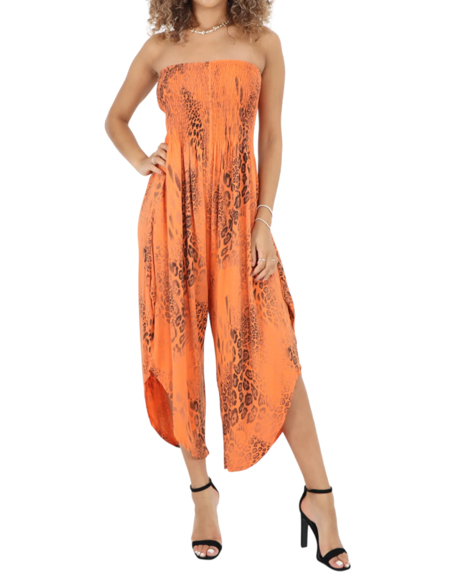 Bandeau Animal Print Jumpsuits