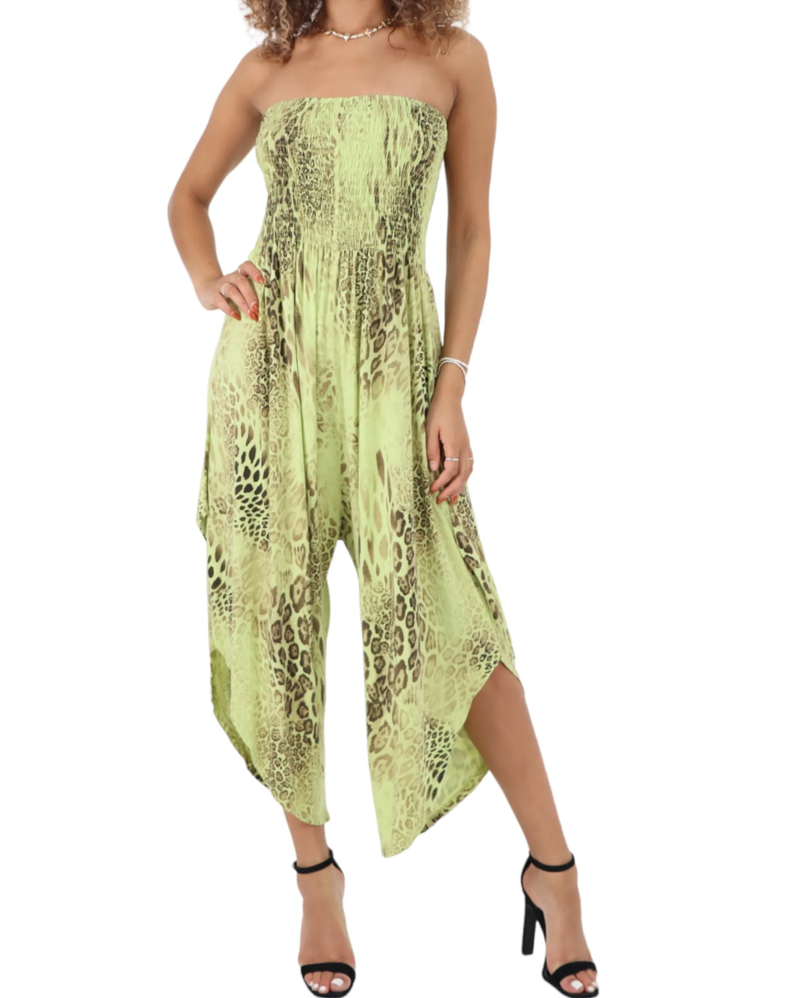 Bandeau Animal Print Jumpsuits