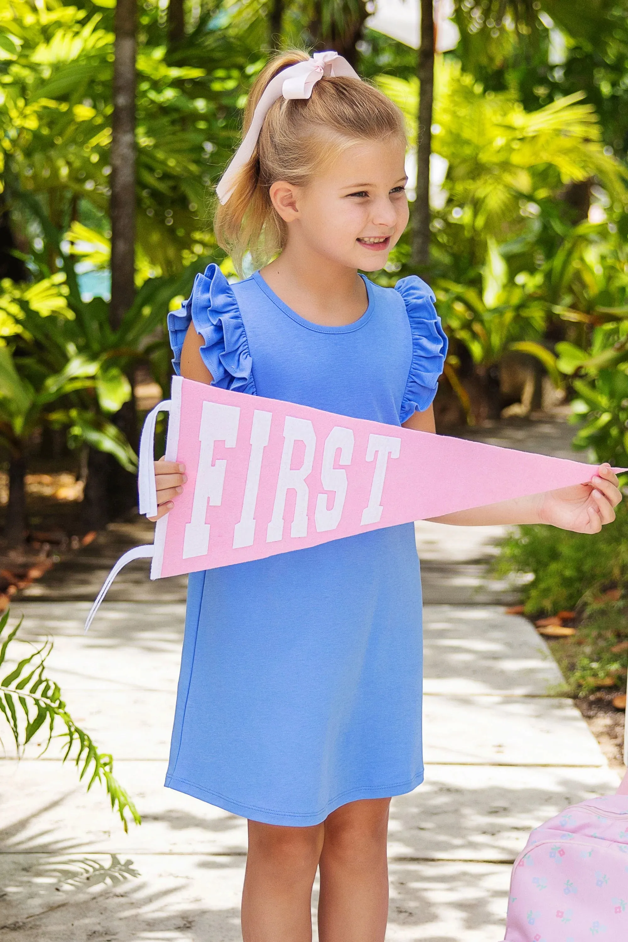 Barbados Blue Ruehling Ruffle Dress
