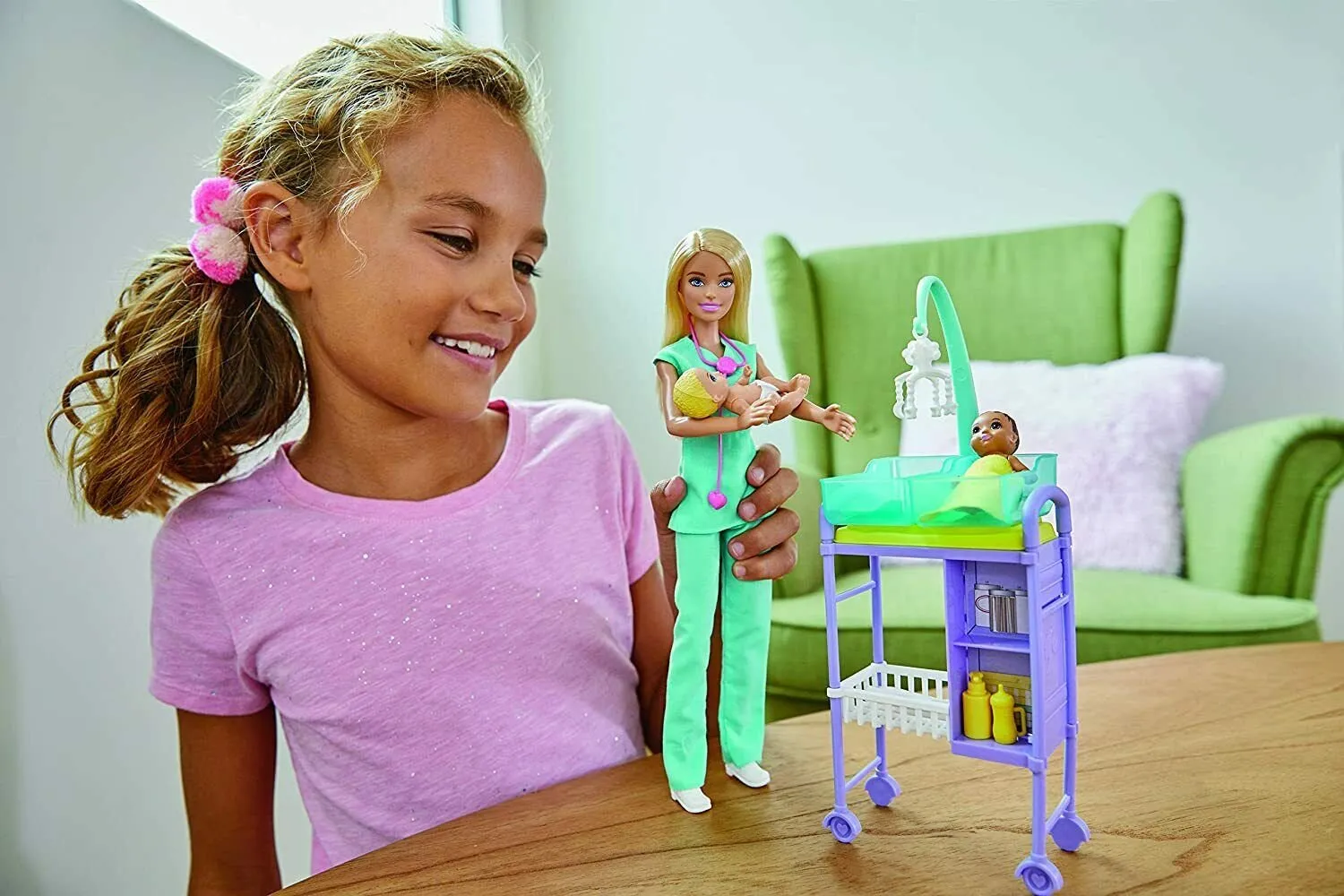 Barbie Baby Doctor Playset with Blonde Doll, 2 Infant Dolls