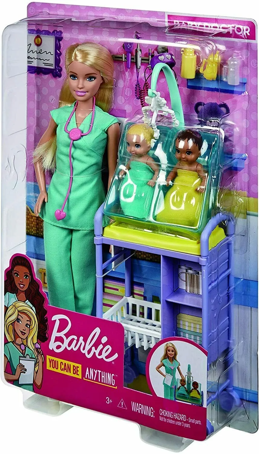 Barbie Baby Doctor Playset with Blonde Doll, 2 Infant Dolls