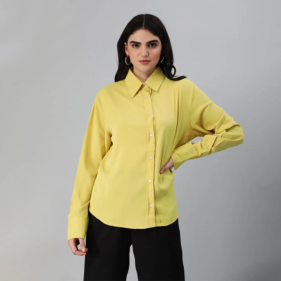Basic Long Sleeved Collared Shirt