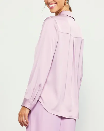 Beckett II V-neck Button Down - Dusty Lilac