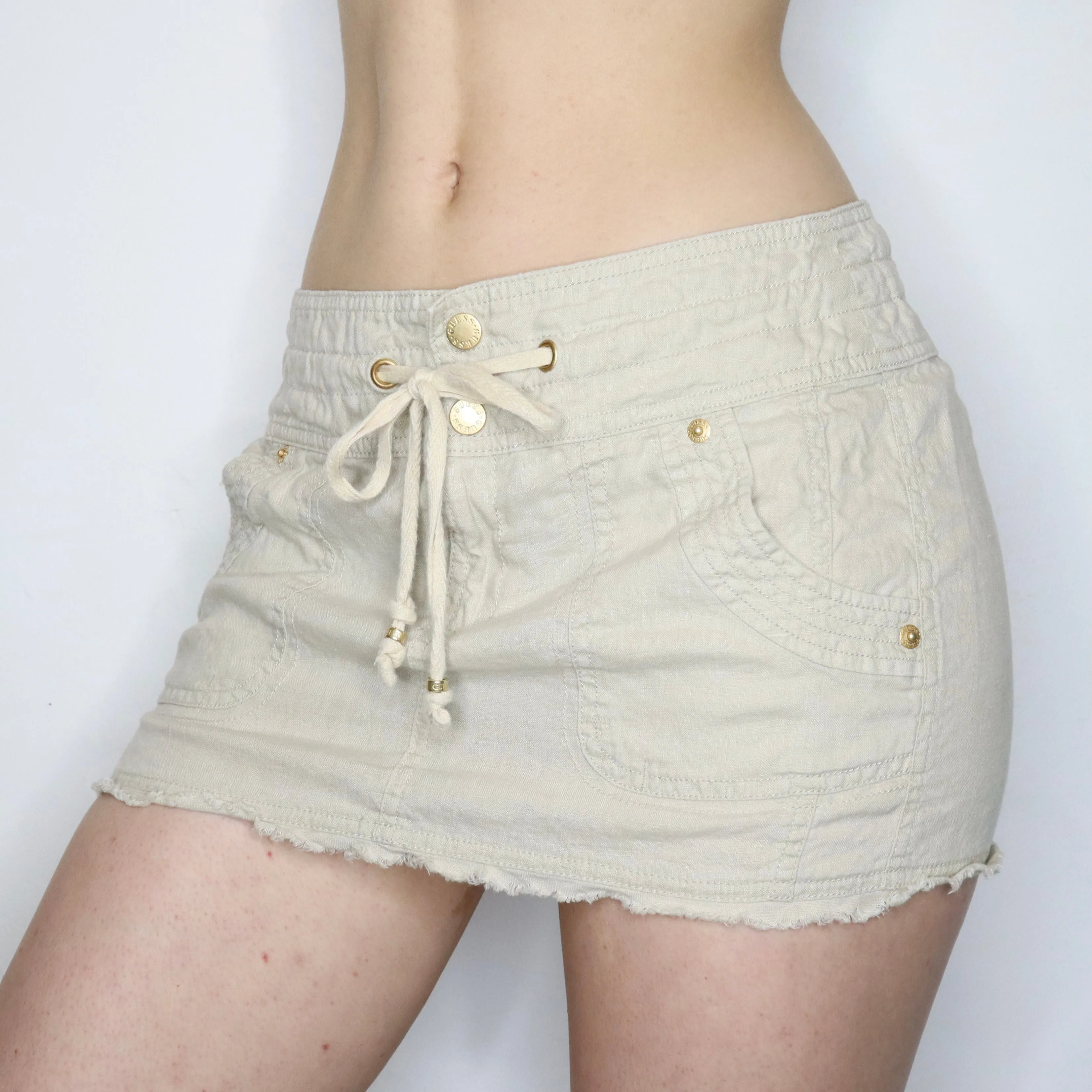 Beige Cargo Mini Skirt (Small)