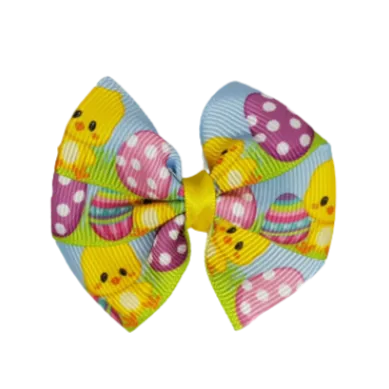 Bella Hair Bow - Easter Egg with Chickens