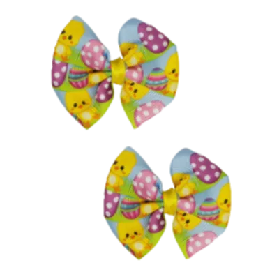 Bella Hair Bow - Easter Egg with Chickens