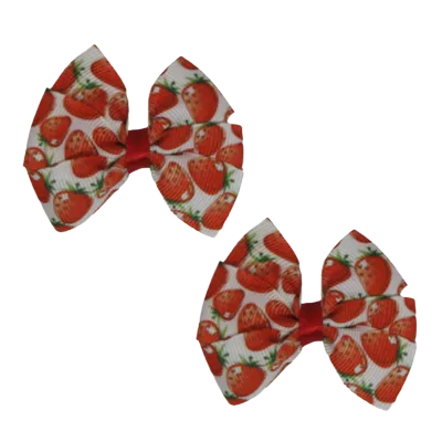 Bella Hair Bow - Strawberry Garden