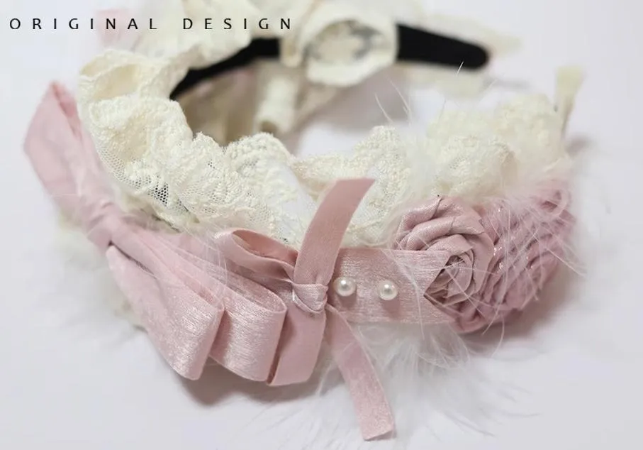 (BFM)The Accessories' Story~Satin Ballet~Sweet Lolita Headdress Feather Bow