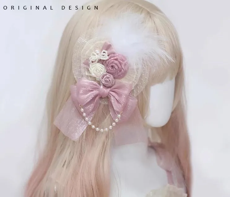 (BFM)The Accessories' Story~Satin Ballet~Sweet Lolita Headdress Feather Bow