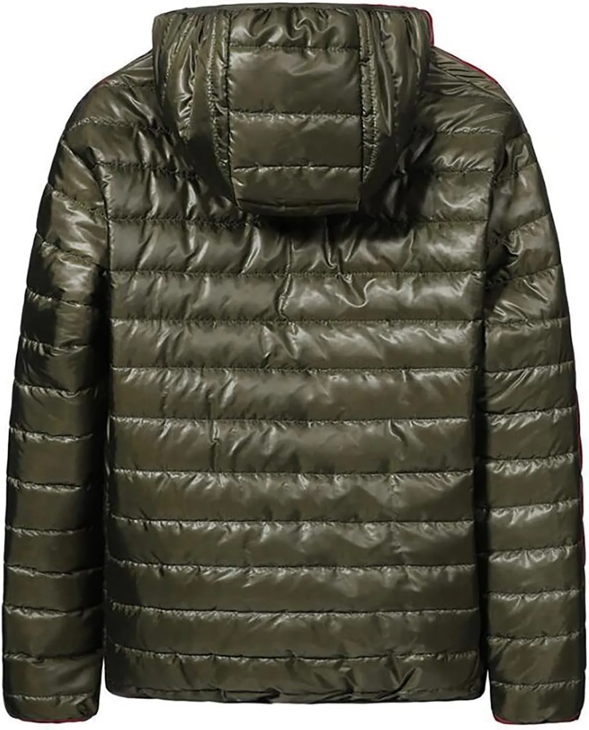 BIFUTON Men's Lightweight Puffer Down Jackets Detachable Zipper Hoodies Winter Coat Cotton Padded Coat for Travel Ski Jackets