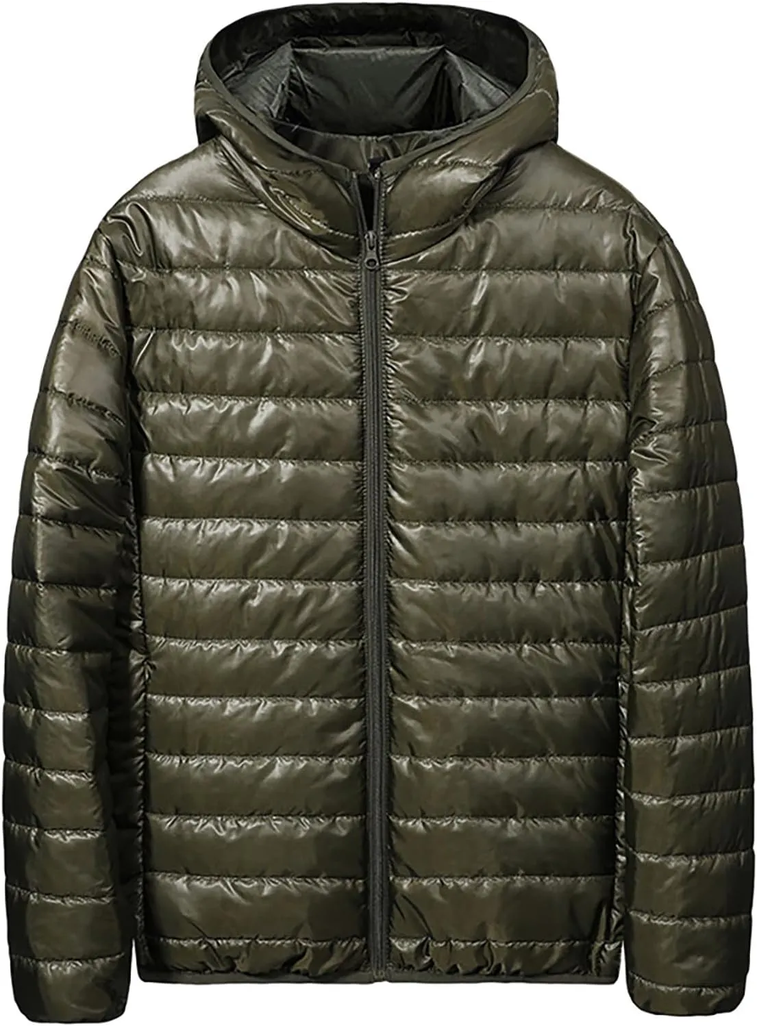 BIFUTON Men's Lightweight Puffer Down Jackets Detachable Zipper Hoodies Winter Coat Cotton Padded Coat for Travel Ski Jackets