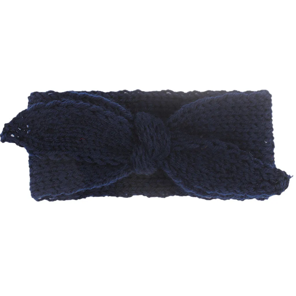 Big Bow Rabbit Ears Fish Knit Wool Headbands