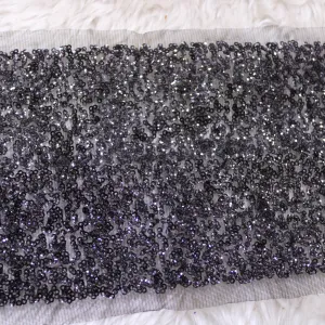 Black 2 tone Fancy Sequins Work Embroidered Borders
