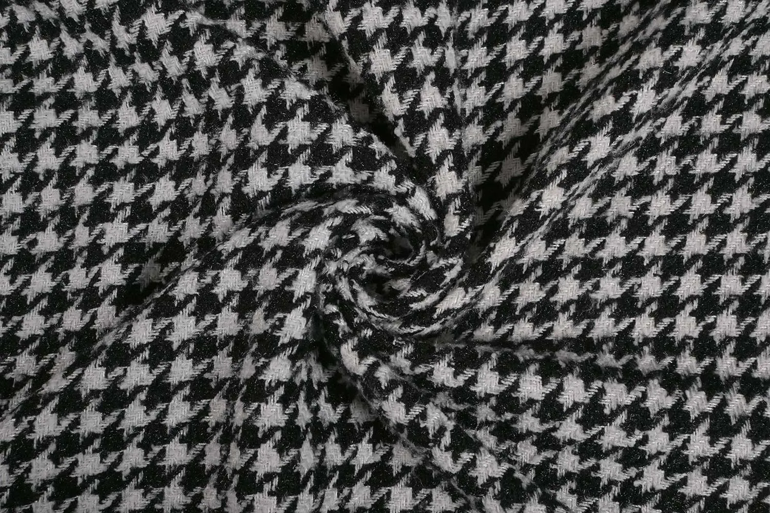 Black & White Checks Wool Acrylic Blend Fabric