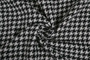 Black & White Checks Wool Acrylic Blend Fabric