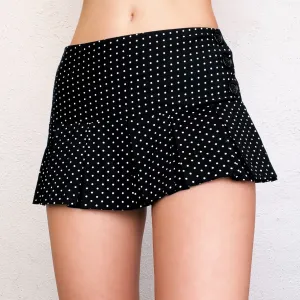 Black & White Polkadot Micro Mini Skirt