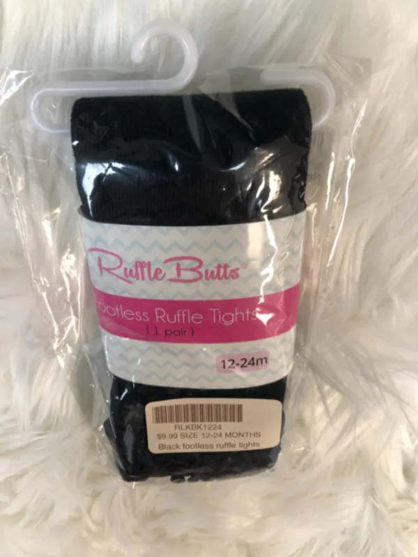 Black Footless Ruffle Tights