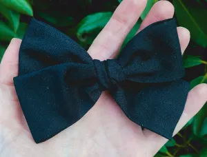 Black Petite Hand Tied Bow