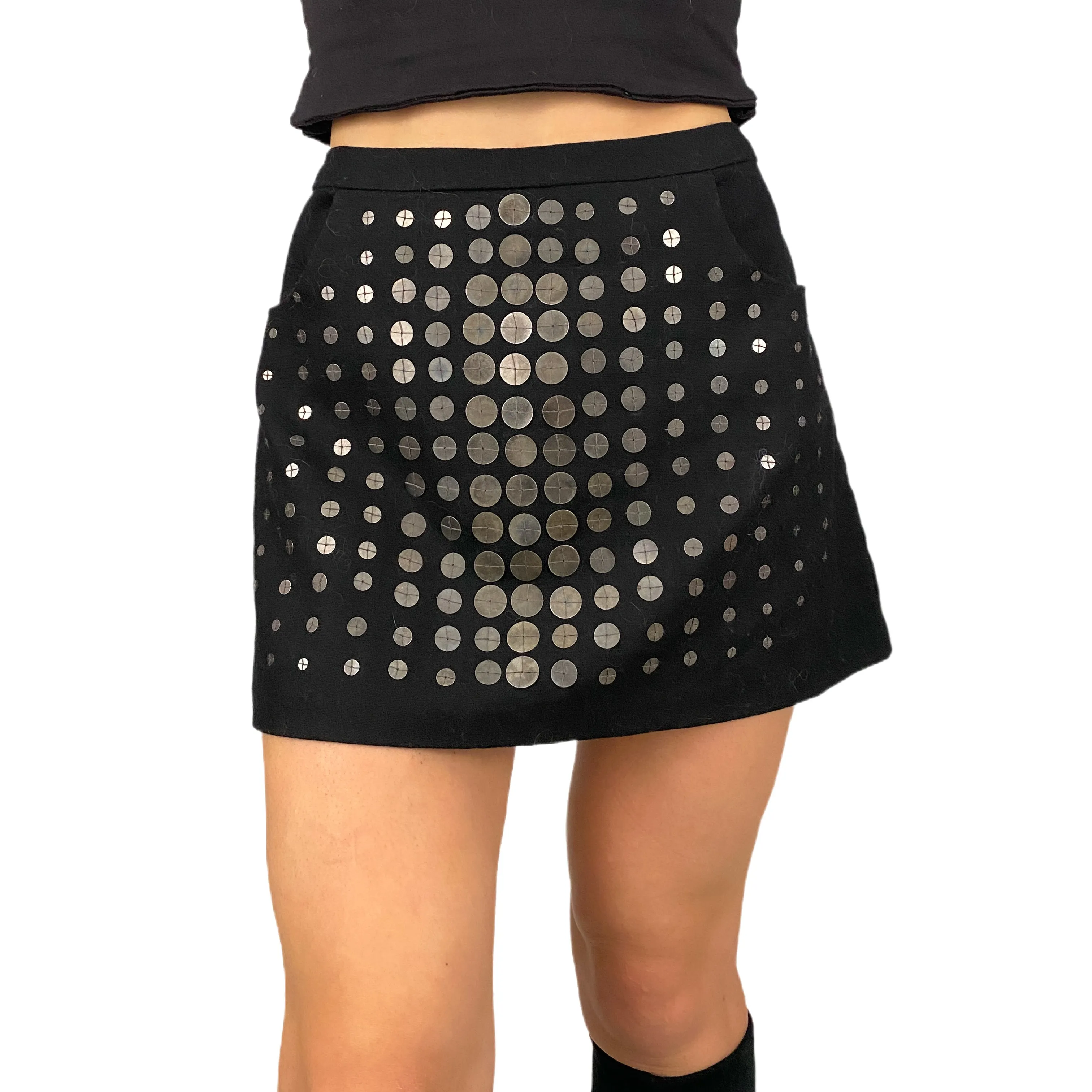 Black Sequin Mini Skirt (S)