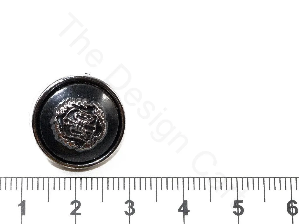 Black Silver Crest Acrylic Coat Buttons