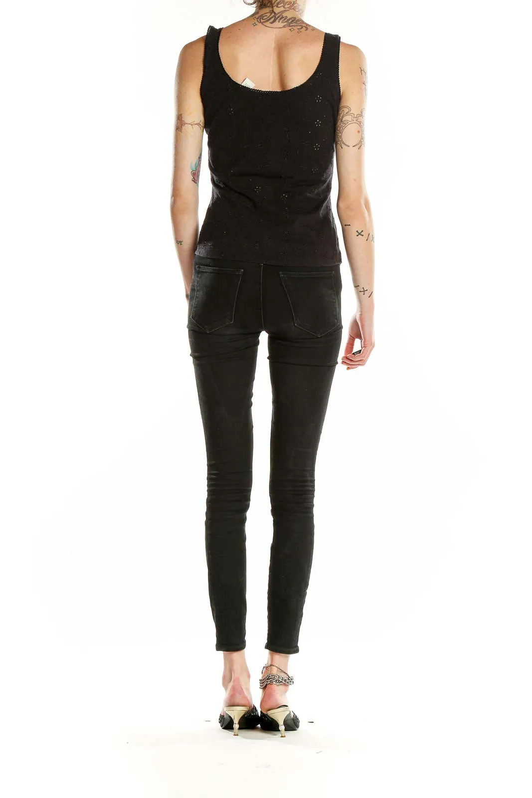 Black Sweetheart Neck Blouse