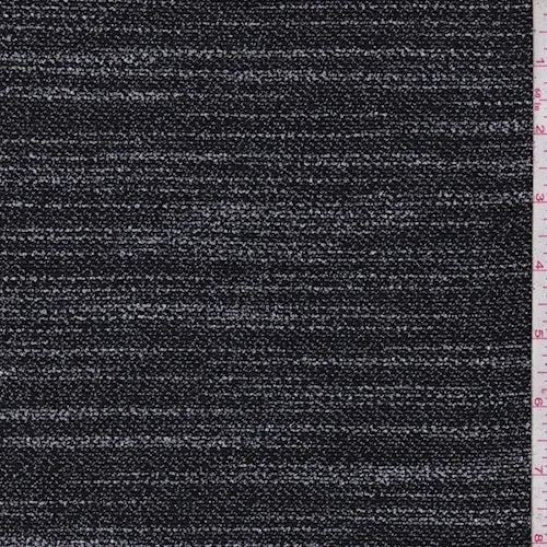 Black/Pearl Grey Textured Pique Knit Fabric