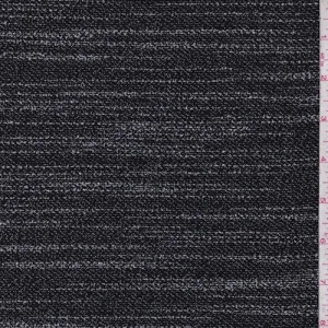 Black/Pearl Grey Textured Pique Knit Fabric