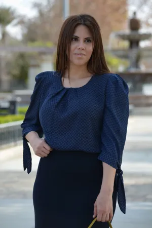 Blanche Navy Small Floral Top