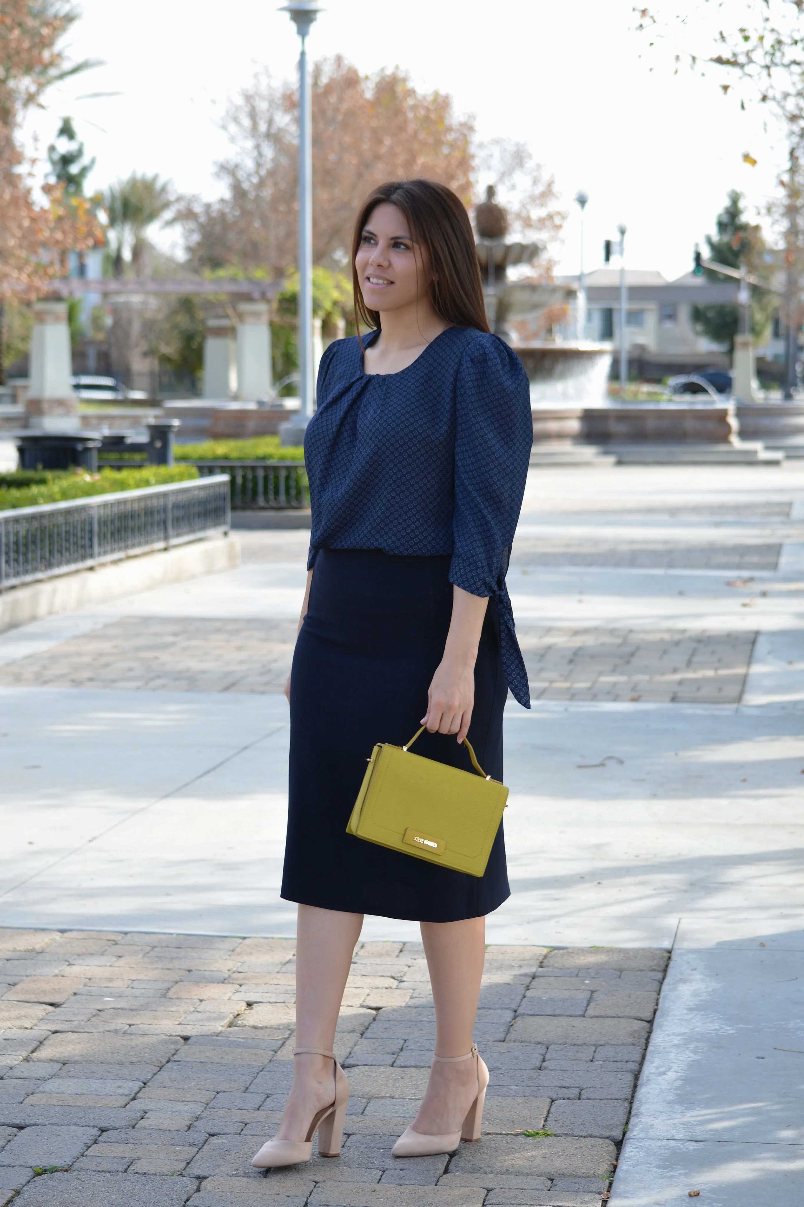 Blanche Navy Small Floral Top