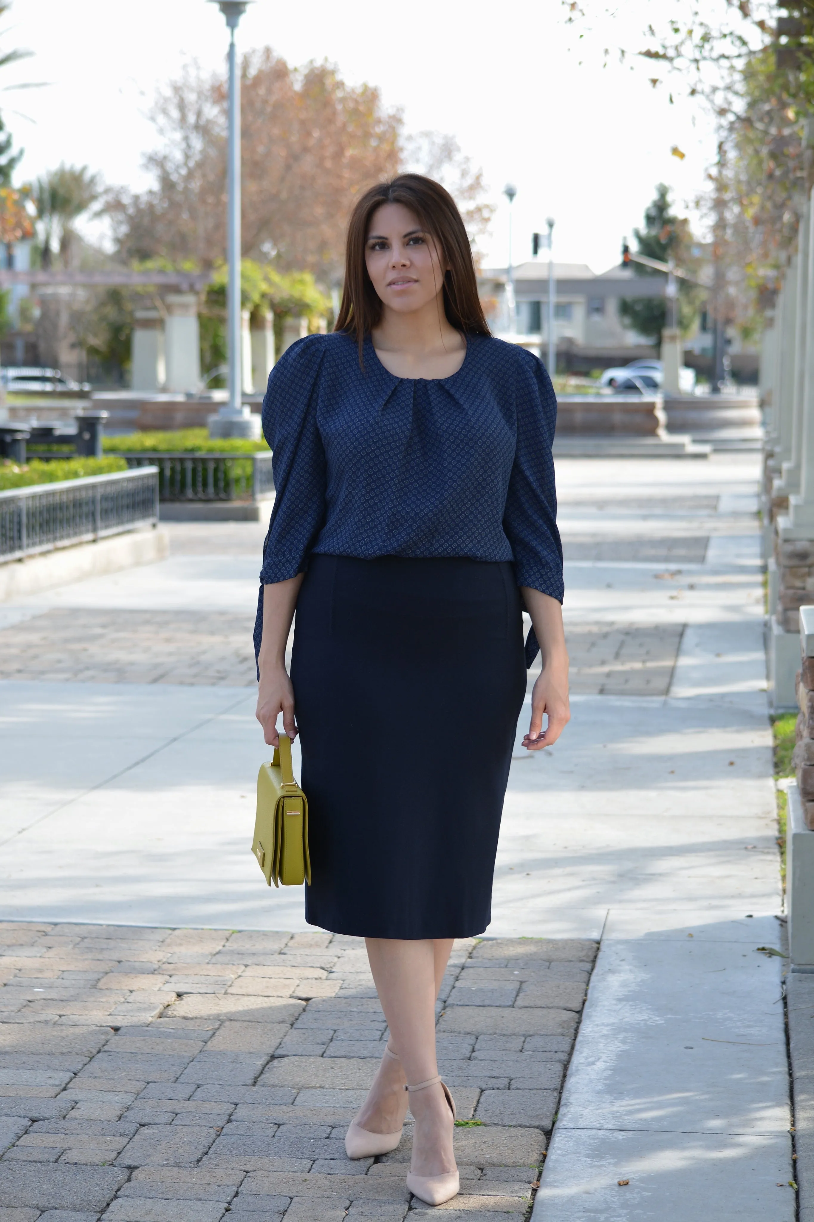 Blanche Navy Small Floral Top