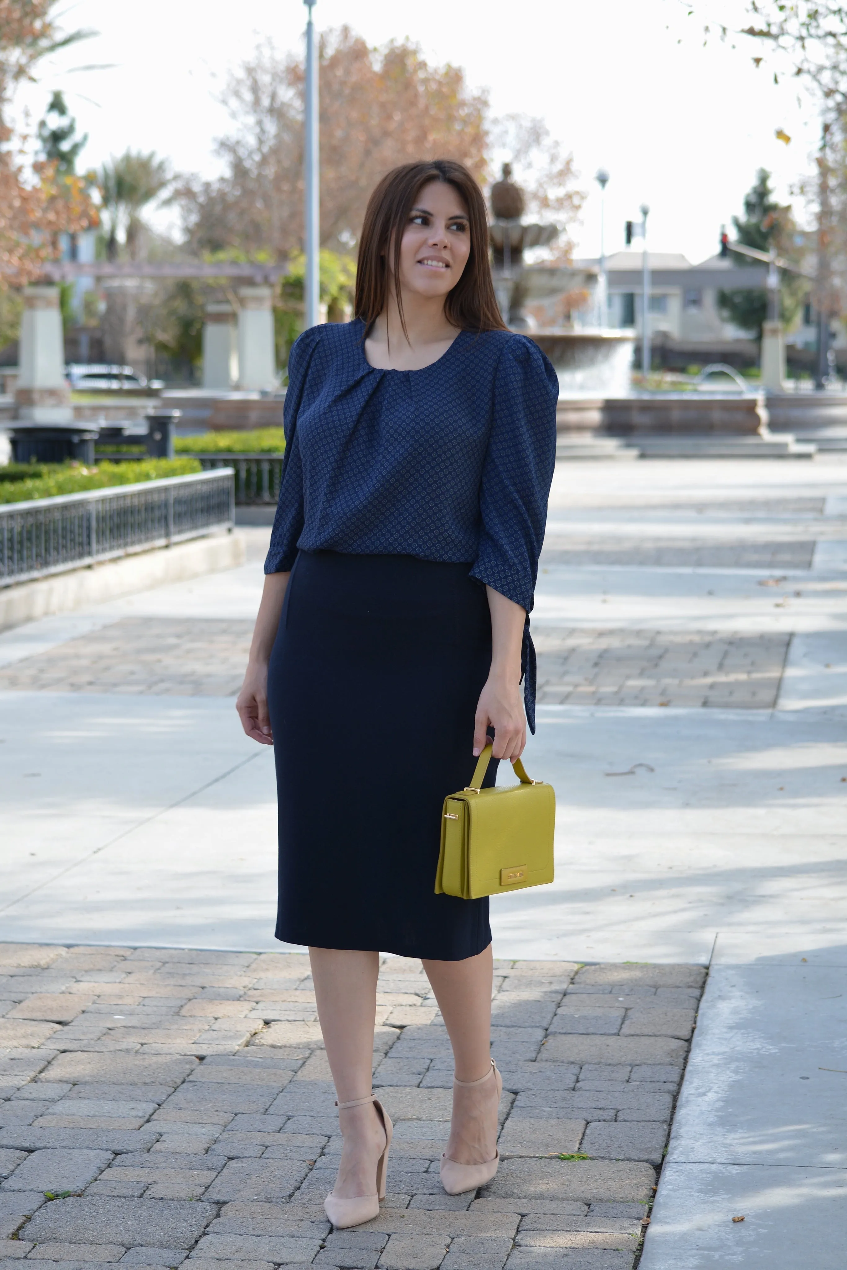 Blanche Navy Small Floral Top