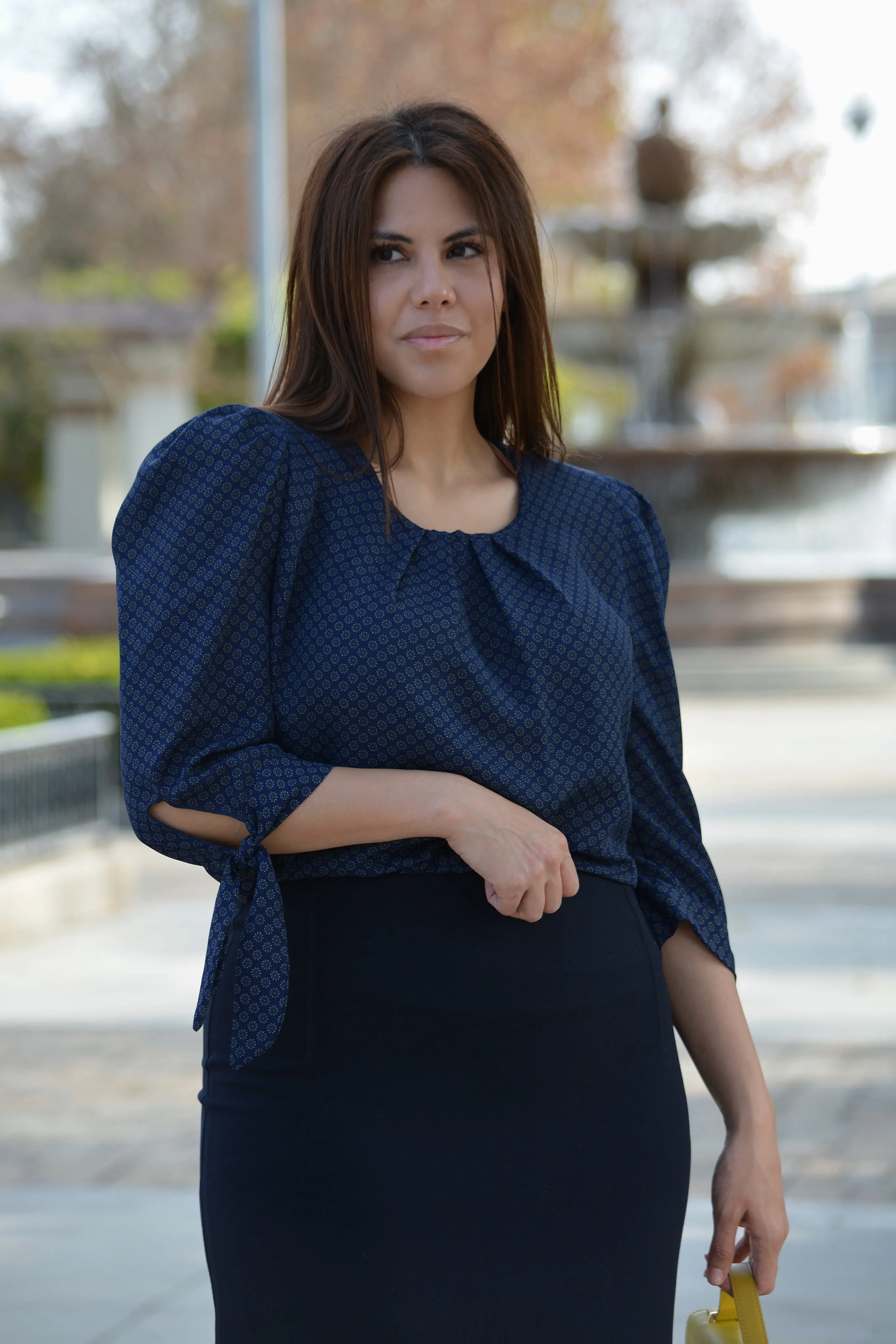 Blanche Navy Small Floral Top