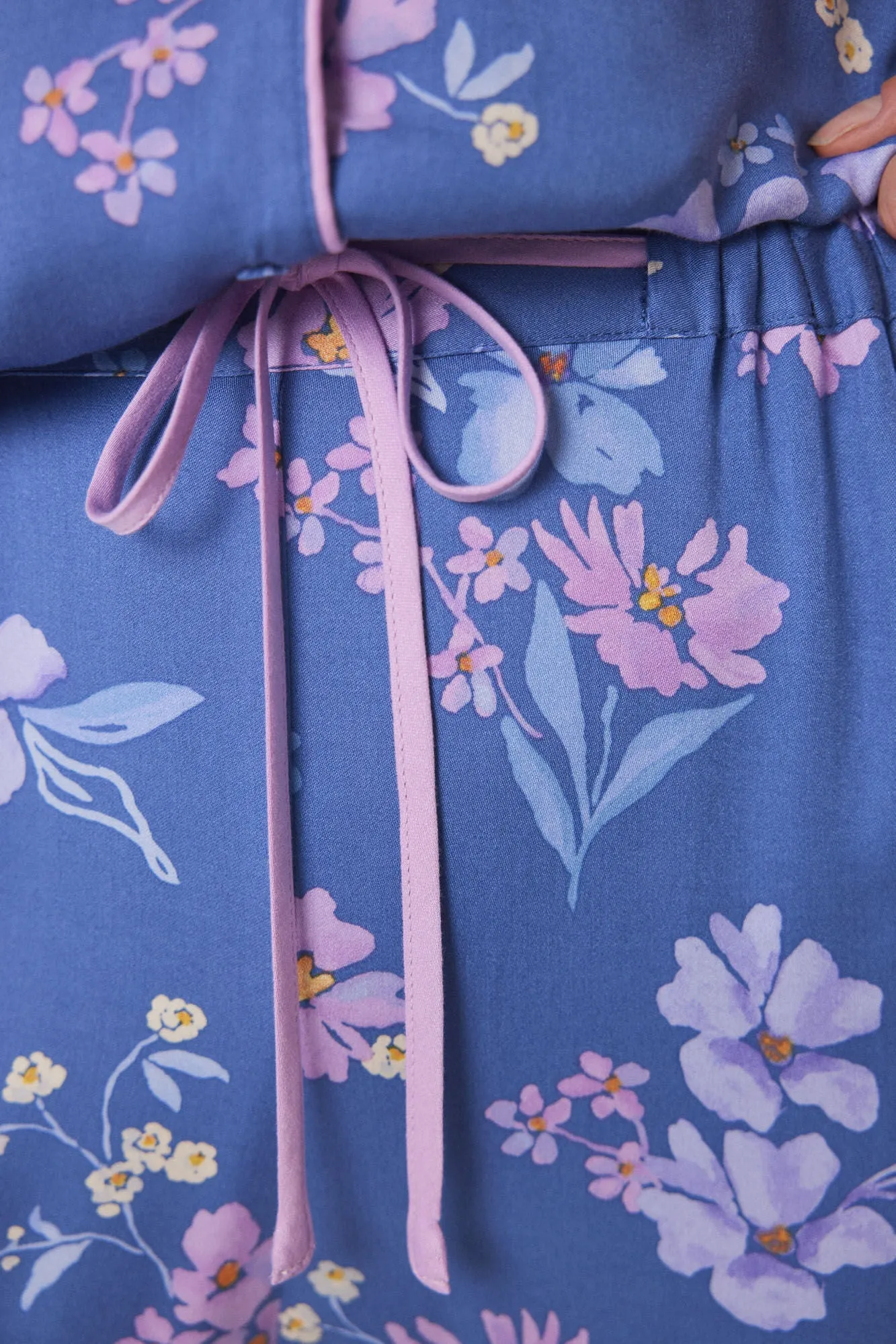 Blue floral soft touch shirt pajamas