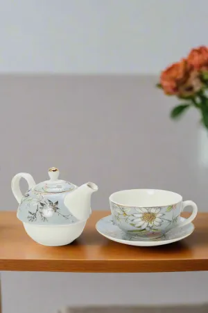 Blue Floral Tea Set (3 Piece)
