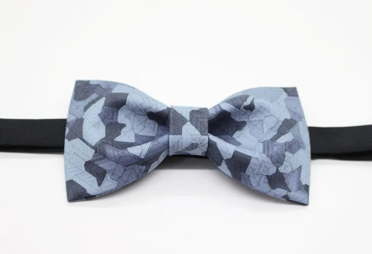 Blue Geometric Bow Tie