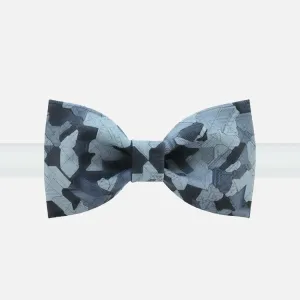 Blue Geometric Bow Tie