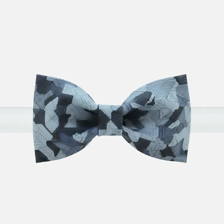 Blue Geometric Bow Tie