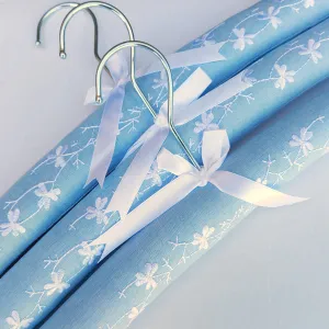 Blue Linen Clothes Hangers - Set of 3