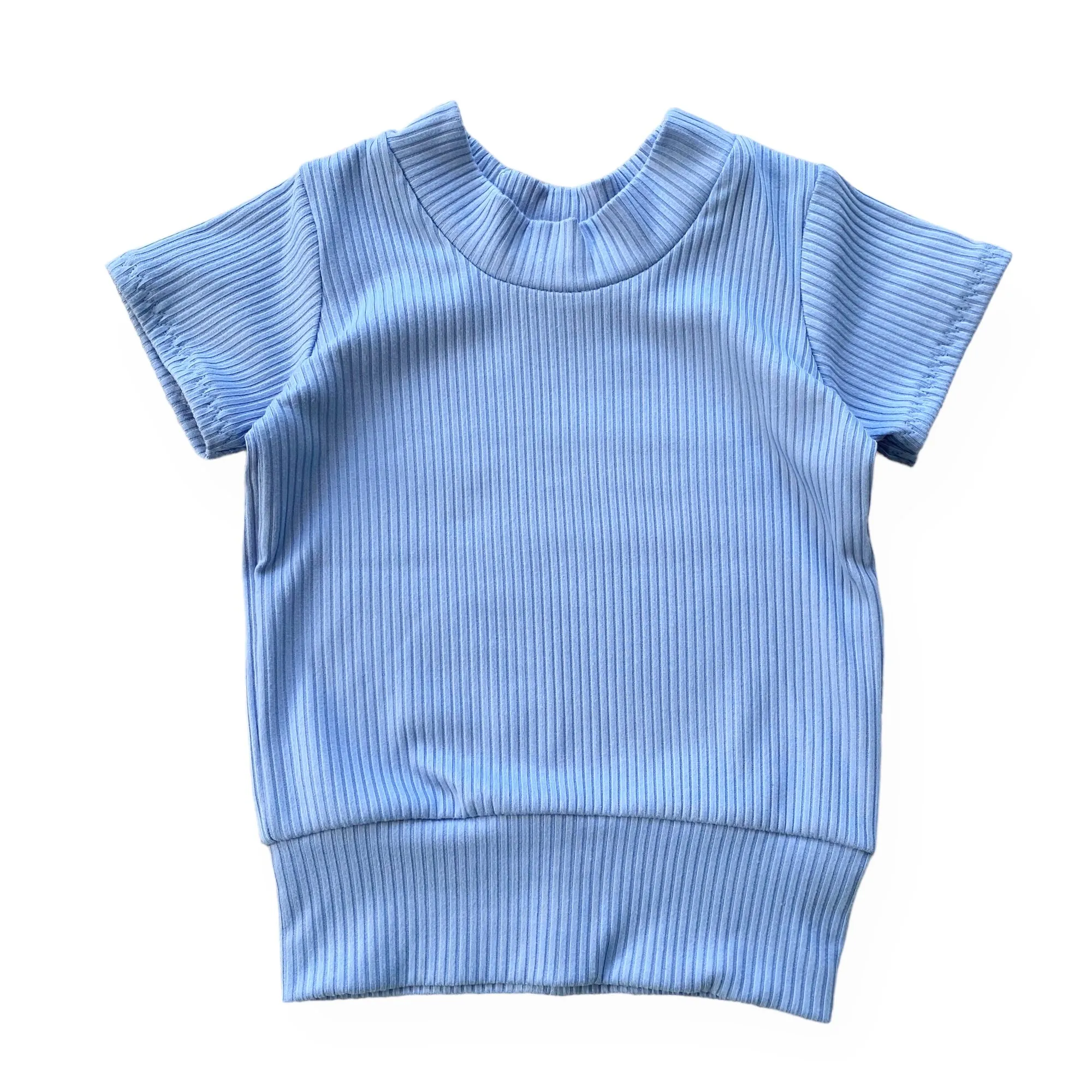 Blue Ribbed Summer Lounge Set