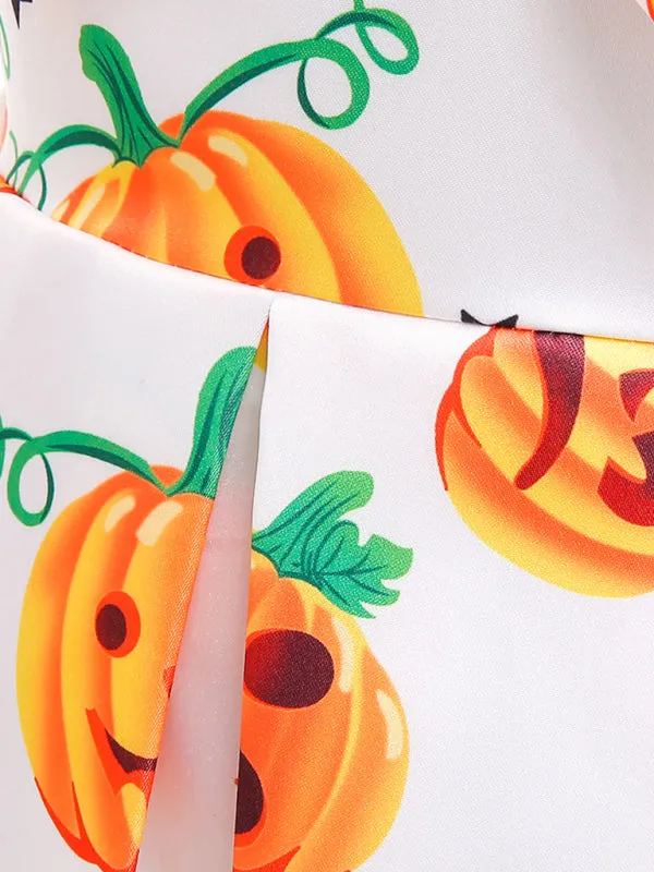 Blue Zone Planet |  Halloween children's clothing, girls cosplay witch pumpkin performance dress princess dress